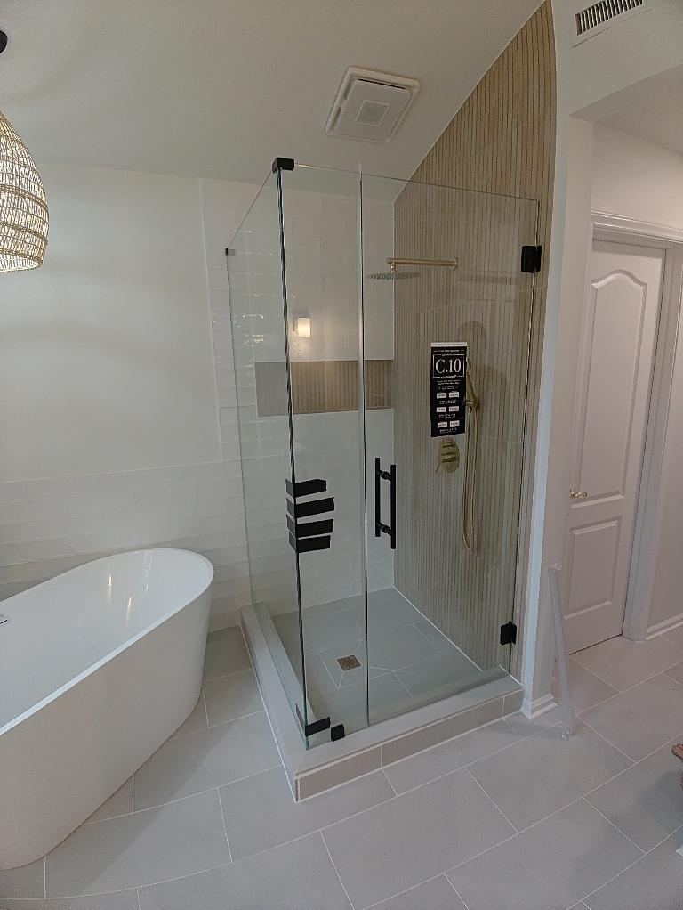 Second view of the completed freestanding tub bathroom remodel